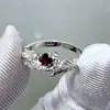 Amor e Derivativo Espaço Profundo Qin Che Lingyu Anel de Casamento Pena Combinando Anel Vermelho Princesa Quadrado Leve Luxo Romântico