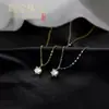Elegante collar de titanio con seis puntas y un solo circonita de diamante para mujer, gargantilla de lujo ligero con ocho corazones y ocho flechas de diamante, cadena simple tipo hada para la clavícula