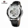 Reloj mecánico automático para hombre Forsining Fusini, moda casual, resistente al agua, correa de acero, diseño hueco