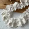 Encaje Bordado de Corazón Blanco de Algodón Puro Personalizado con Adorno de Encaje para Dobladillo de Falda y Escote, Tira de Encaje Bordada a Mano de Algodón