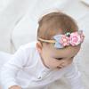 Europa y Estados Unidos nuevos accesorios para el cabello para niños costura de perlas hecha a mano flor artificial banda fina para el cabello cuerda para la cabeza sin costuras banda de goma elástica anillo para el cabello
