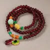 Pulseira Vermelho Vinho Anti-Granada com Múltiplos Círculos Fivela de Segurança Pixiu Pulseira Bênção de Lótus Modelo de Joia para Transmissão ao Vivo Transfronteiriça Douyin