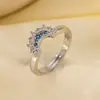 Comercio Exterior Transfronterizo Anillo Abierto Brillante Sol y Luna Colgante Circonita Micro-pavimentada Acero de Titanio Collar Pulsera Diseño Pareja Par