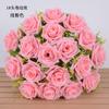 Buquê de rosas artificiais 18 cabeças buquê de rosas encaracoladas decoração de noiva exibição DIY flor rosa em estoque atacado