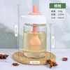 Olla Doméstica para Servir Aceite de Cocina con Alto Valor Estético, Cepillo Integrado y Diseño para Verter, Botella de Aceite de Vidrio Espesado, Adecuada para Barbacoa y Freidora de Aire