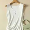 Camisola de Punto de Seda Helada Holgada para Mujer, Elegante y de Alta Gama, Prendas de Abrigo sin Mangas que Cubren el Cuerpo