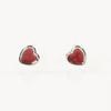 Brincos de Prata S925 com Pino Vermelho de Coração de Amor Novos para Mulheres Estilo Ins Design de Nicho Brincos de Coração Vermelho Brincos