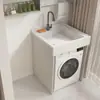 Gabinete de Lavadora de Aluminio Integrado tipo Panal con Fregadero para Apartamentos Pequeños, Combinación Integrada para Balcón con Tina y Lavadero para Baño