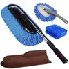 Mop Retrátil para Remoção de Poeira e Lavagem de Carros, Ferramenta de Limpeza de Carros, Ferramenta de Lavagem de Carros com Cerdas Macias, Acessórios Automotivos, Mop para Cera, Espanador de Carros