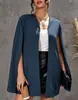 Casaco Cardigan Preto tipo Capa Feminino 2026, Estilo Europeu e Americano, Blazer de Comprimento Médio estilo Xale com Decote V, Transfronteiriço Ásia