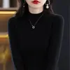Outono e Inverno Transfronteiriço Novo Suéter de Tricô Casual Simples Moda Temperamento Cor Sólida Versátil Pulôver Manga Longa Feminino