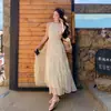 Vestido de Gasa con Estampado, de Tirantes, Casual, Simple, Elegante, Dulce, Rejuvenecedor, Refrescante, Moda de Verano 2026