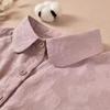 Camisa feminina de gola falsa de algodão puro 2024, combinando com todas as cores, primavera, outono e inverno, de alta qualidade, com suéter, roupas Wei