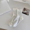 Estilo Miu Primavera y Verano Nuevos Calcetines de Punto Sin Costuras Ultradelgados Todo en Uno para Mujer Calcetines de Media Pierna Estilo Ins Calcetines de Algodón Peinado