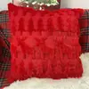 Funda de almohada acolchada de felpa de Navidad transfronteriza Cojín de almohada para sofá de alce y copo de nieve americano Funda de almohada de cabecera