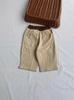 Pantalones casuales estilo coreano Ins para niños y niñas estilo Mori para exteriores pantalones que combinan con todo temporada de primavera y otoño material grueso color sólido pantalones con banda elástica