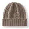 Nuevo Gorro de Punto Trenzado de Cachemira para Otoño e Invierno para Mujer, Gorro de Punto Cálido de Moda, Gorro de Lana Plegable, Gorro Versátil para Clima Frío