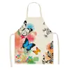 Delantal Estampado de Mariposas Europeo y Americano Transfronterizo Impermeable y a Prueba de Aceite Moda Personalizada Soporta Lotes de Una Pieza