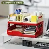 Estante de Almacenamiento Dopamina Escritorio Multicapa Plegable Estante de Snacks Estante de Almacenamiento de Cosméticos Cesta de Almacenamiento Plegable