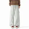 Calças masculinas impermeáveis com forro de fleece para outono e inverno, calças de trabalho largas e retas, tendência para atividades ao ar livre, calças casuais grossas