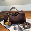 Bolso de mujer vintage genuino de cuero transfronterizo, bolso Boston para el día a día, bolso tipo almohada de piel de vacuno de plena flor mate, bolso cruzado y de mano de cuero suave