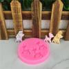 Molde de Silicona para Pastel de Azúcar Flip de Tres Ciervos Sika Fawn Molde de Chocolate Herramientas para Hornear Decoraciones Molde de Gota de Pegamento