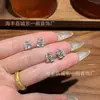Pendientes de jade azul natural al por mayor del fabricante Xiaohongshu, incrustados en plata S925, diseño fresco y versátil