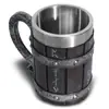 Suministro Transfronterizo Creativo Vikingo V8V6 Taza de Cerveza Vikinga Taza de Acero Inoxidable Resina Barril de Roble Taza de Agua