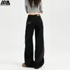 Jeans Negros de Pierna Recta para Mujer, Otoño 2025 Nuevos Pantalones de Pierna Ancha de Tiro Alto Adelgazantes Sueltos Rectos con Caída hasta el Suelo