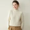 Suéter de Cachemira de Cuello Alto Grueso para Mujer, Jersey de Cachemira Holgado Corto para Otoño e Invierno, Punto de Fondo