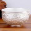 Cuenco de plata esterlina 999 Baifu, cuenco de plata para el hogar, vajilla de regalo, cuenco de plata aislado de doble capa, vajilla de plata para el hogar para adultos y niños