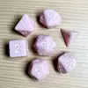 Juego de Dados Poliedros D&D con Patrón de Mármol, Color Mixto Transparente D4D6D8D10D12D20 Caras, Coc, Juego de Mesa, Juego de Siete Piezas