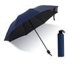 Guarda-chuva Manual Preto de Vinil com 10 Varetas para Proteção Solar, Guarda-chuva Grande Oversized, Guarda-chuva Dobrável para Sol, Uso Duplo para Sol e Chuva, Guarda-chuva Promocional