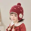 Gorro para bebé para otoño e invierno, gorro de lana tejido que protege las orejas, cálido y lindo, a prueba de viento para uso en exteriores, adecuado tanto para niños como para niñas