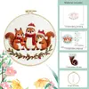 Kit de Bordado de Natal de Novo Produto Transfronteiriço Kit de Bordado de Esquilo de Natal com Instruções de Pontos em Inglês