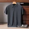 Novo modelo de outono 100% cashmere puro masculino gola polo manga curta malha macia leve business casual