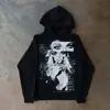 Estilo Urbano Americano Estampado de Anime Japonés Otoño e Invierno Vintage Retro Holgado Moda Versátil Sudadera con Capucha