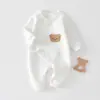 Mameluco para Bebé Recién Nacido para Primavera y Otoño, Algodón Puro Clase A, Mameluco para Bebé con Botones Laterales y Lazos, Mameluco de Mariposa para Bebé Recién Nacido