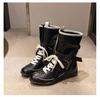 Botas Retro Maillard Estilo Británico para Mujer 2025 Otoño Nuevas Geniales Botas de Boxeo Media Caña Botas de Trabajo Botines