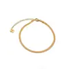 Tobillera de Cadena Hueso de Serpiente Transfronteriza Europea y Americana Simple, Exquisita, Versátil, Nueva de Acero de Titanio para Mujer, Moderna y Elegante, Color Dorado para Verano