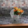 Cesta de Flores para Carrinho de Bebê Atacado Decoração Cesta de Flores Artística de Ferro Estilo Pastoral Vaso de Palha Tecida Vaso de Flores Decoração de Cesta de Flores Armazenamento