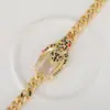 Distrito de Lu Novo Zircônia Incrustada em Cobre Pulseira de Cabeça de Leopardo Hip Hop Cor Alta Estilo Europeu e Americano Personalidade Nicho Pulseira