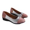Zapatos de Verano para Mujer de Talla Grande con Combinación de Colores, Boca Baja, Slip-On, Tacón de Cuña, Punta Redonda, Comercio Exterior