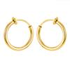 Clips de oreja de acero inoxidable 18K europeo y americano para hombres y mujeres, Pendientes hip-hop de acero de titanio no porosos, Pendientes, Venta al por mayor de joyería