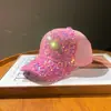Gorra de Malla con Lentejuelas de Verano para Mujer Transpirable Protector Solar Sombrero para el Sol Moda de Viaje Versátil Gorra de Béisbol Coreana Gorra Gorra