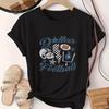 Camiseta Cruzada para Mujer con Patrón de Fútbol de Dallas Cuello Redondo Top Casual Patrón Geométrico