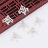 Zhongxing joyería antigua diy color cobre puro que conserva el color plata accesorios de conexión porosa adorno para la cabeza de palacio accesorios de horquilla hechos a mano