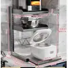 Estante de Almacenamiento para Arrocera Estante para Encimera de Cocina Estante para Microondas Horno Eléctrico Freidora de Aire Estante de Almacenamiento Multifuncional Extraíble