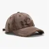 Gorra de Béisbol Suave Lavada para Hombre con Bordado de Parche de Letra para Actividades al Aire Libre, Gorra Versátil Unisex con Protección Solar