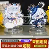 Suporte Acrílico Giratório Personalizado Display de Figuras Mercadoria de Celebridade Anime Chaveiros Instáveis Chaveiros DIY Pequenos Enfeites